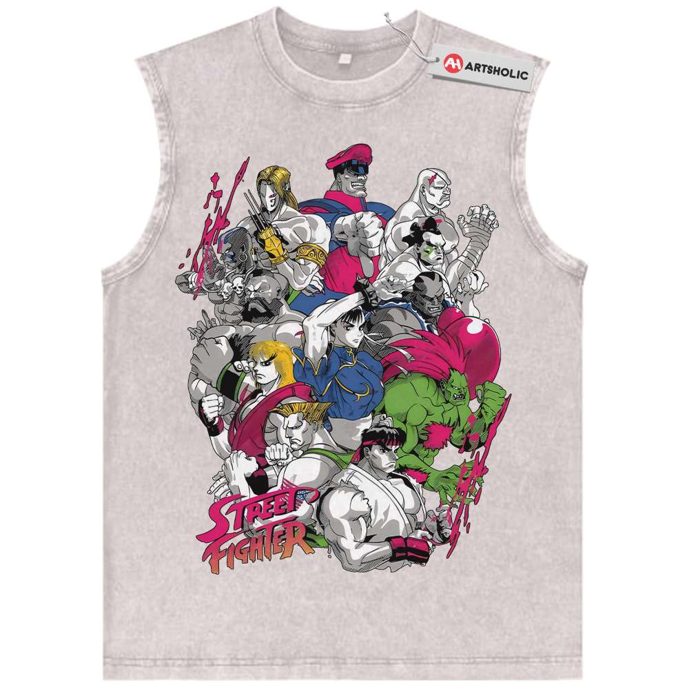 Alternative view of Street Fighter Tank Top, Game Tank Top, Vintage Tank Top