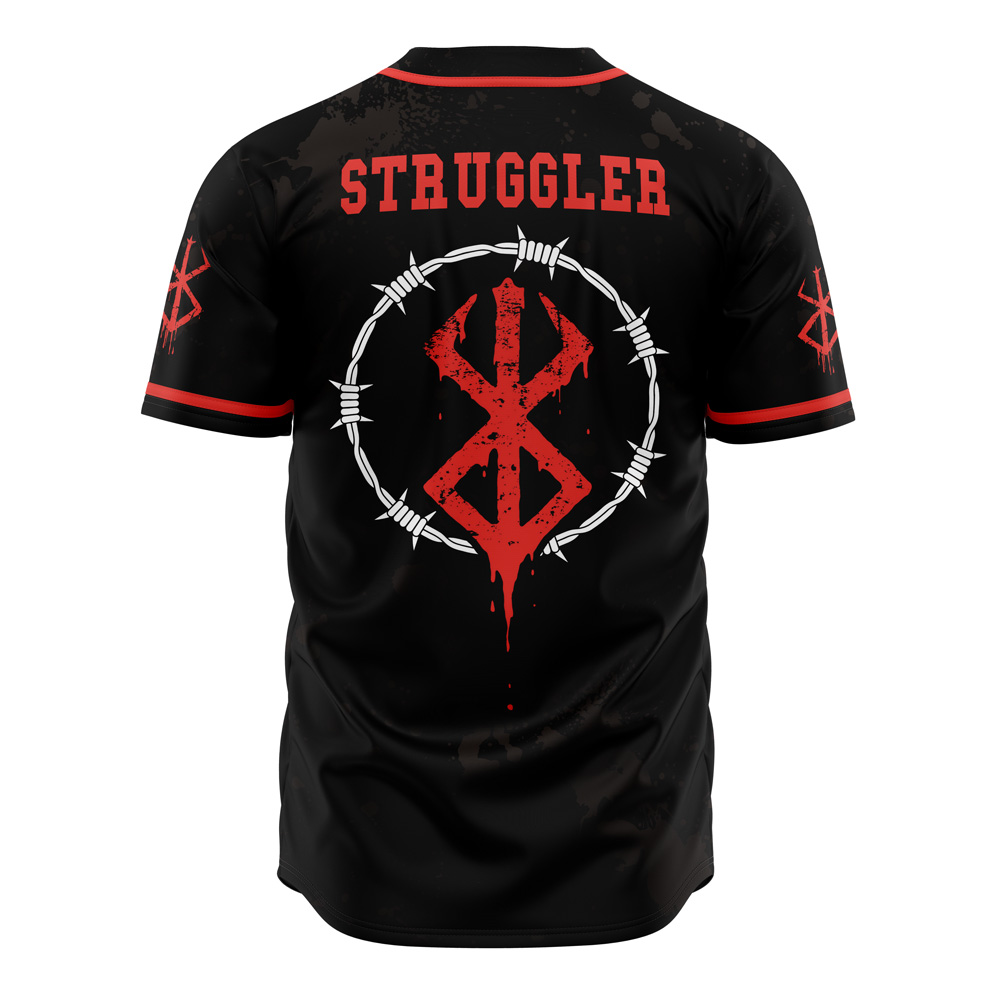 Alternative view of Struggler Berserk Baseball Jersey