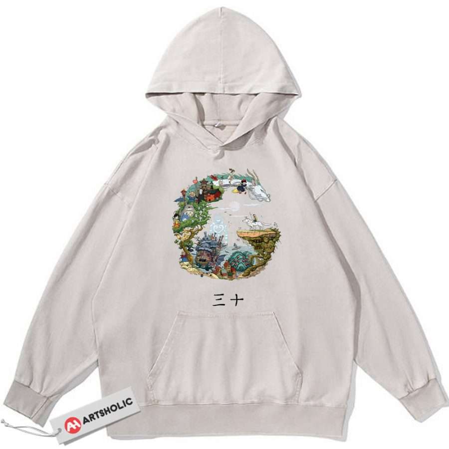 Alternative view of Studio Ghibli Hoodie, Anime Hoodie, Vintage Hoodie
