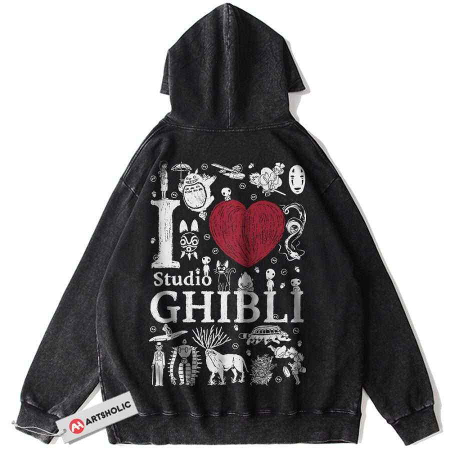 Alternative view of Studio Ghibli Hoodie, Anime Hoodie, Vintage Hoodie