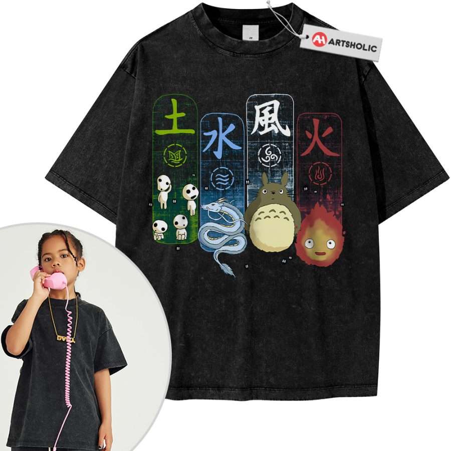 Alternative view of Studio Ghibli Tee For Kids, Anime Tee For Kids, Vintage Tee For Kids