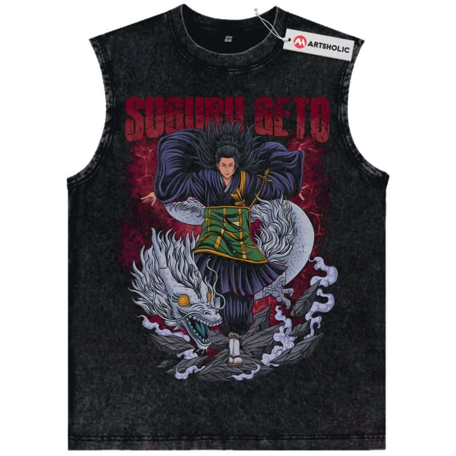 Alternative view of Suguru Geto Tank Top, Jujutsu Kaisen Tank Top, Anime Tank Top, Vintage Tank Top