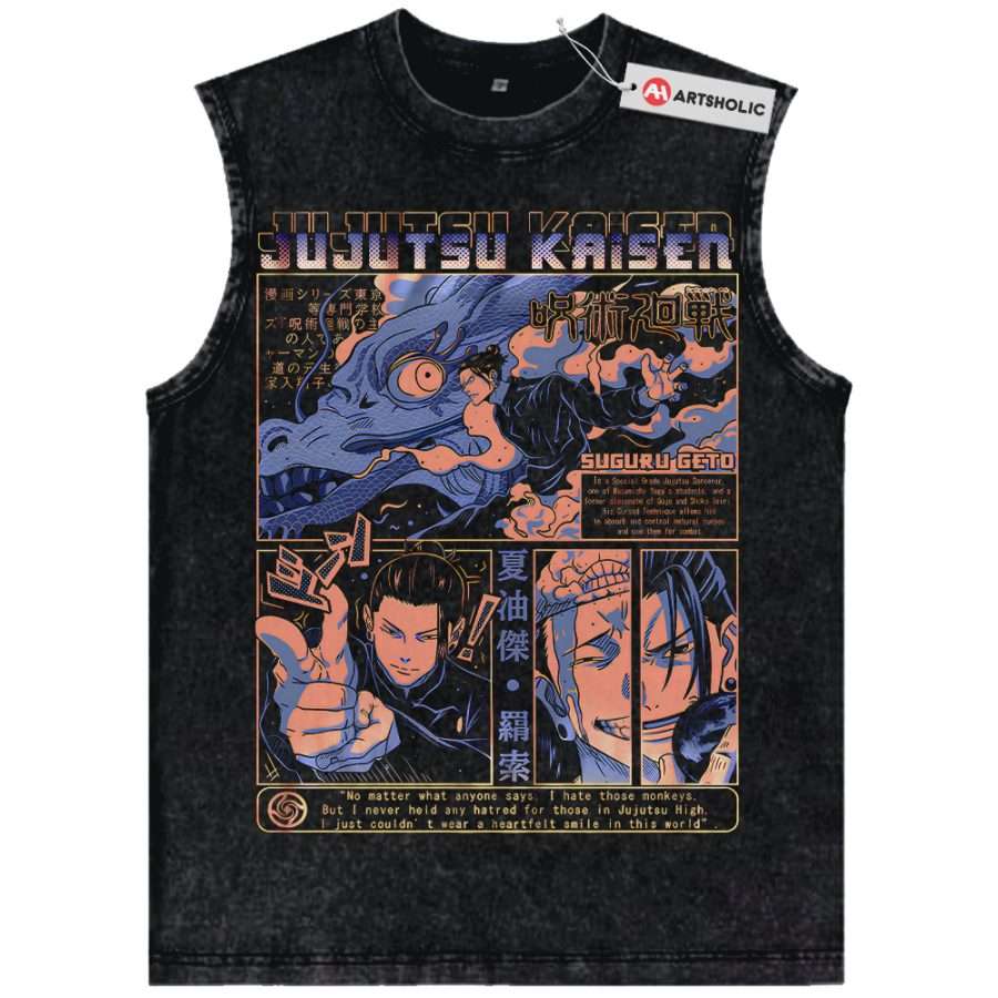 Alternative view of Suguru Geto Tank Top, Jujutsu Kaisen Tank Top, JJK Tank Top, Anime Tank Top, Vintage Tank Top