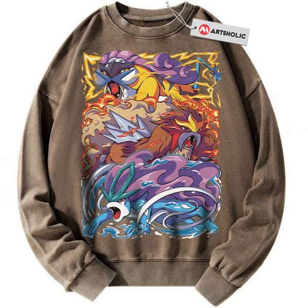 Alternative view of Suicune Sweatshirt, Raikou Sweatshirt, Entei Sweatshirt, Pokemon Sweatshirt, Anime Sweatshirt, Vintage Sweater
