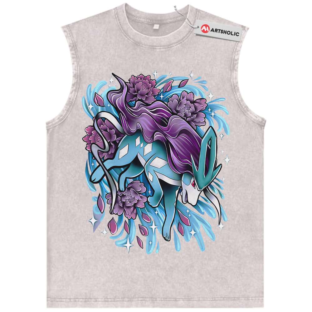 Alternative view of Suicune Tank Top, Pokemon Tank Top, Anime Tank Top, Vintage Tank Top