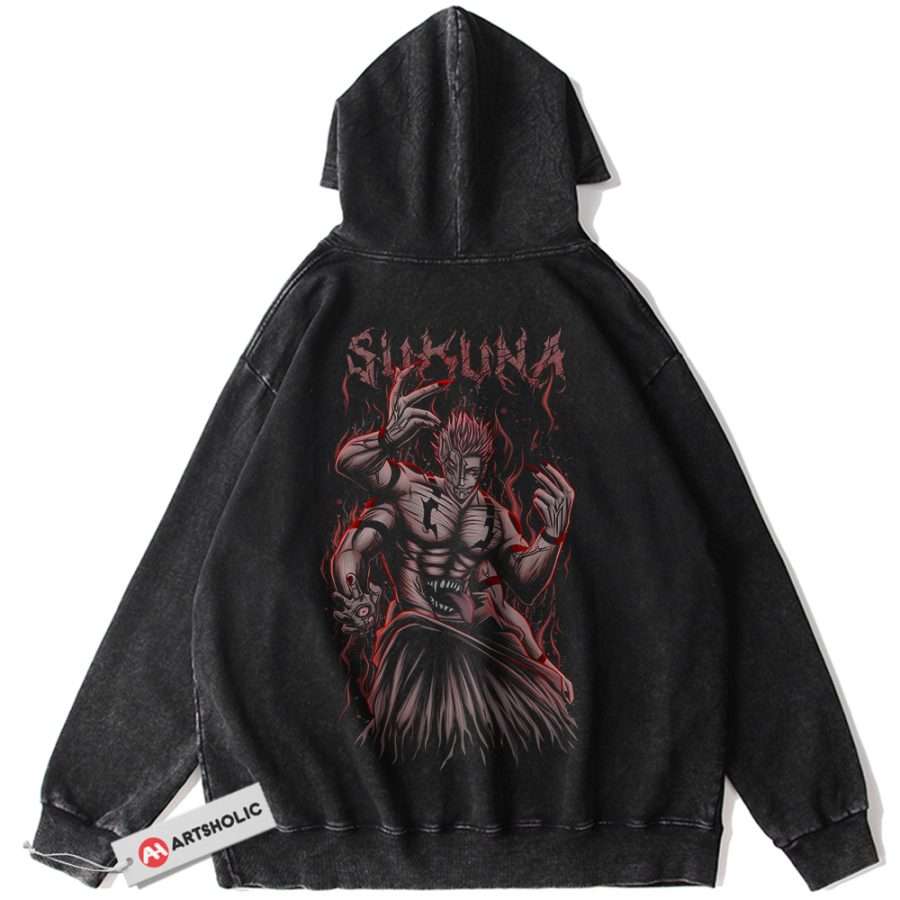 Alternative view of Sukuna Hoodie, Jujutsu Kaisen Hoodie, Anime Hoodie, Vintage Hoodie