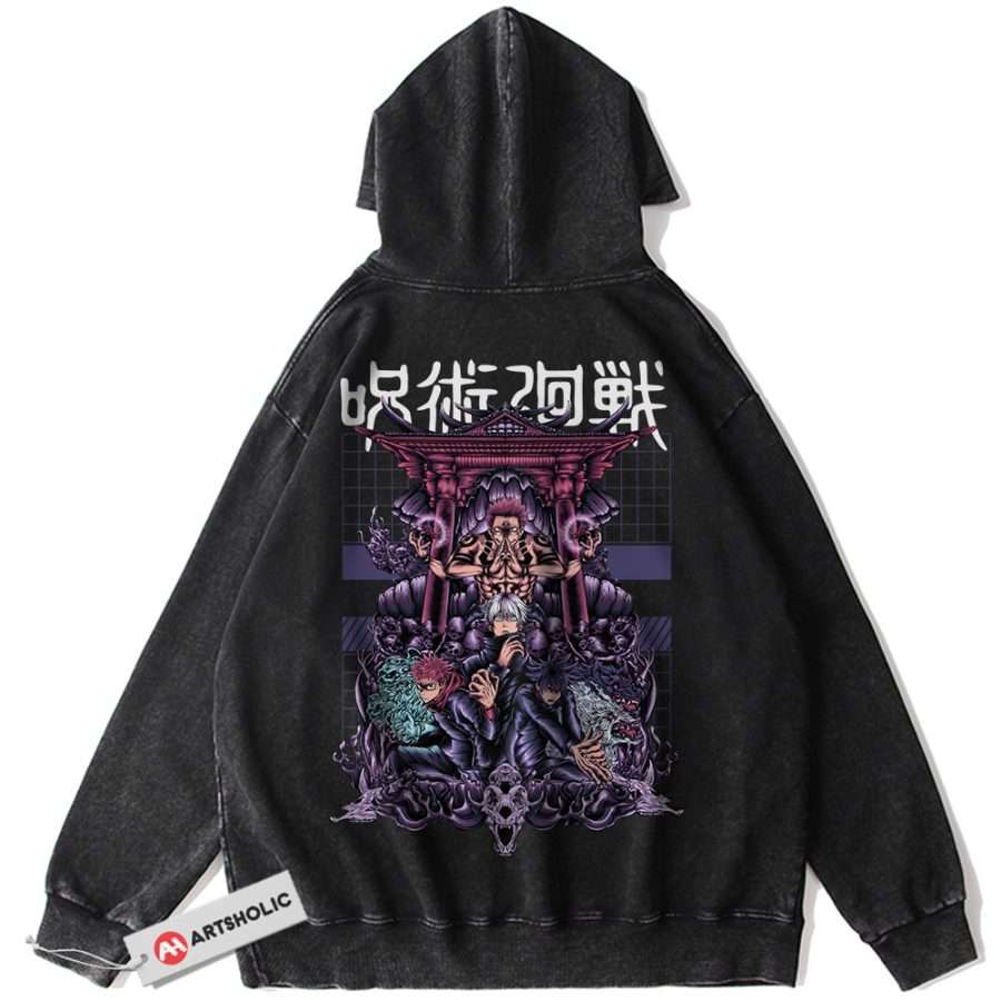 Alternative view of Sukuna Hoodie, Satoru Gojo Hoodie, Yuji Itadori Hoodie, Jujutsu Kaisen Hoodie, Anime Hoodie, Vintage Hoodie