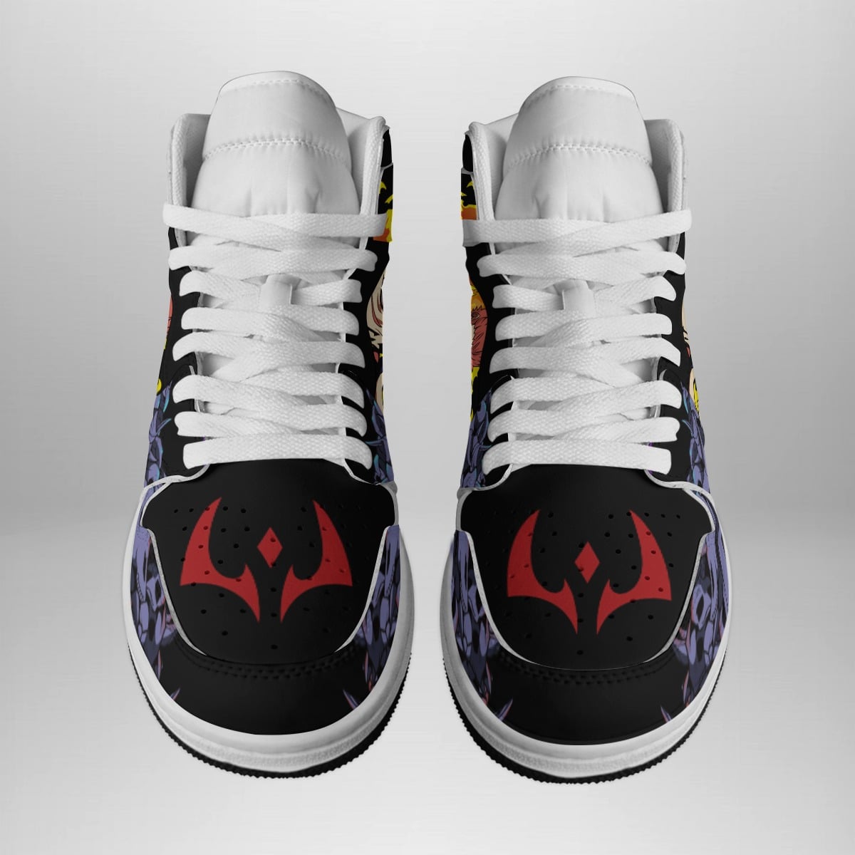 Alternative view of Sukuna King of Curses Basketball Shoes - Jujutsu Kaisen Shonen Mid Top Style Sneakers - Otaku Hall