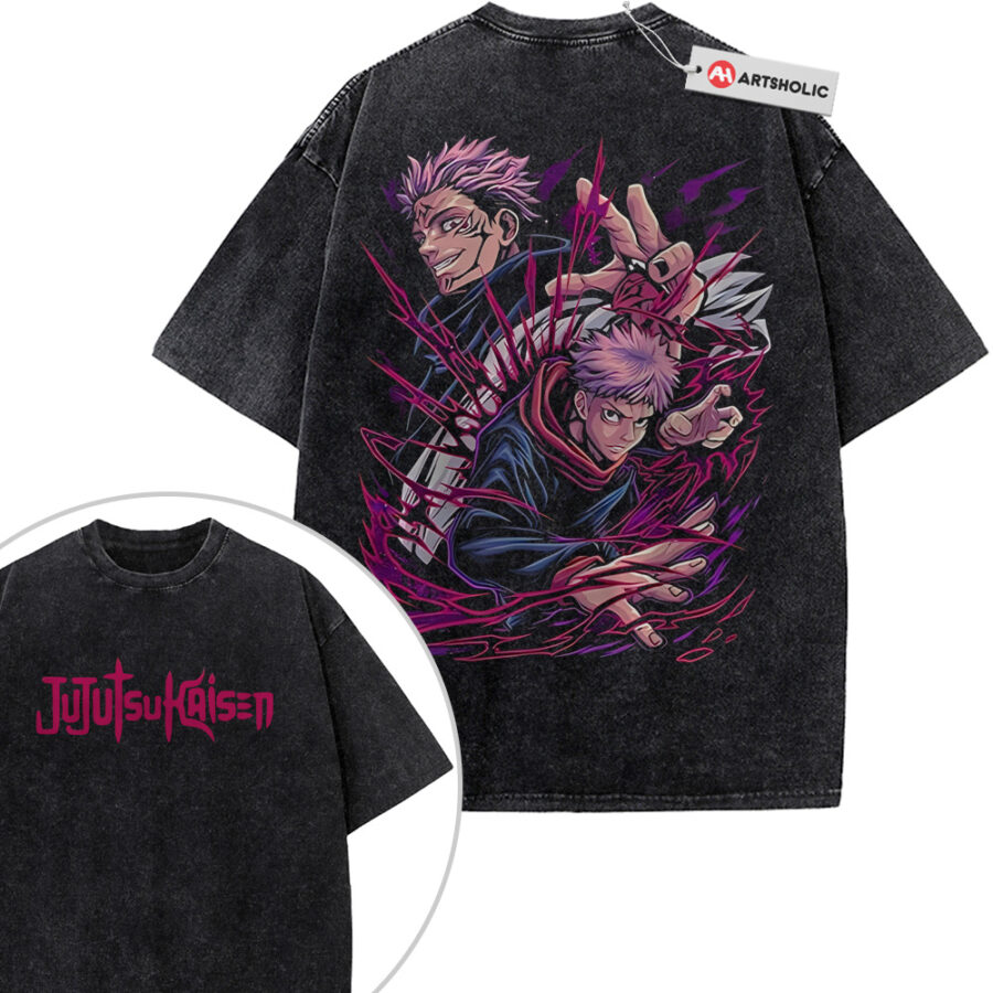 Alternative view of Sukuna Shirt, Yuji Itadori Shirt, Jujutsu Kaisen Shirt, Anime Shirt, Vintage Tee 2-Sided