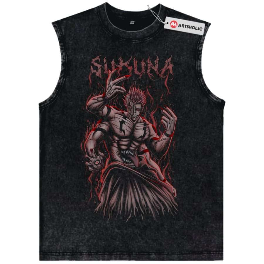 Alternative view of Sukuna Tank Top, Jujutsu Kaisen Tank Top, Anime Tank Top, Vintage Tank Top