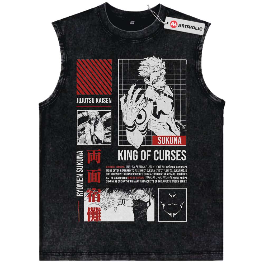 Sukuna Tank Top, Jujutsu Kaisen Tank Top, Anime Tank Top, Vintage Tank Top