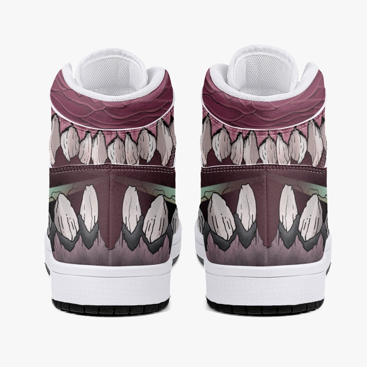 Alternative view of Sukuna Teeth Sorcery Fight Custom Sneaker Mid 1 Basketball Shoes - Otaku Hall