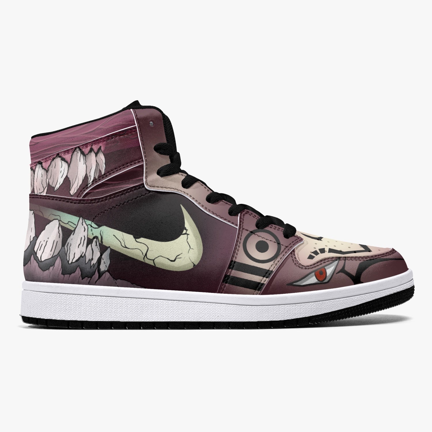 Sukuna Teeth Sorcery Fight Custom Sneaker Mid 1 Basketball Shoes - Otaku Hall