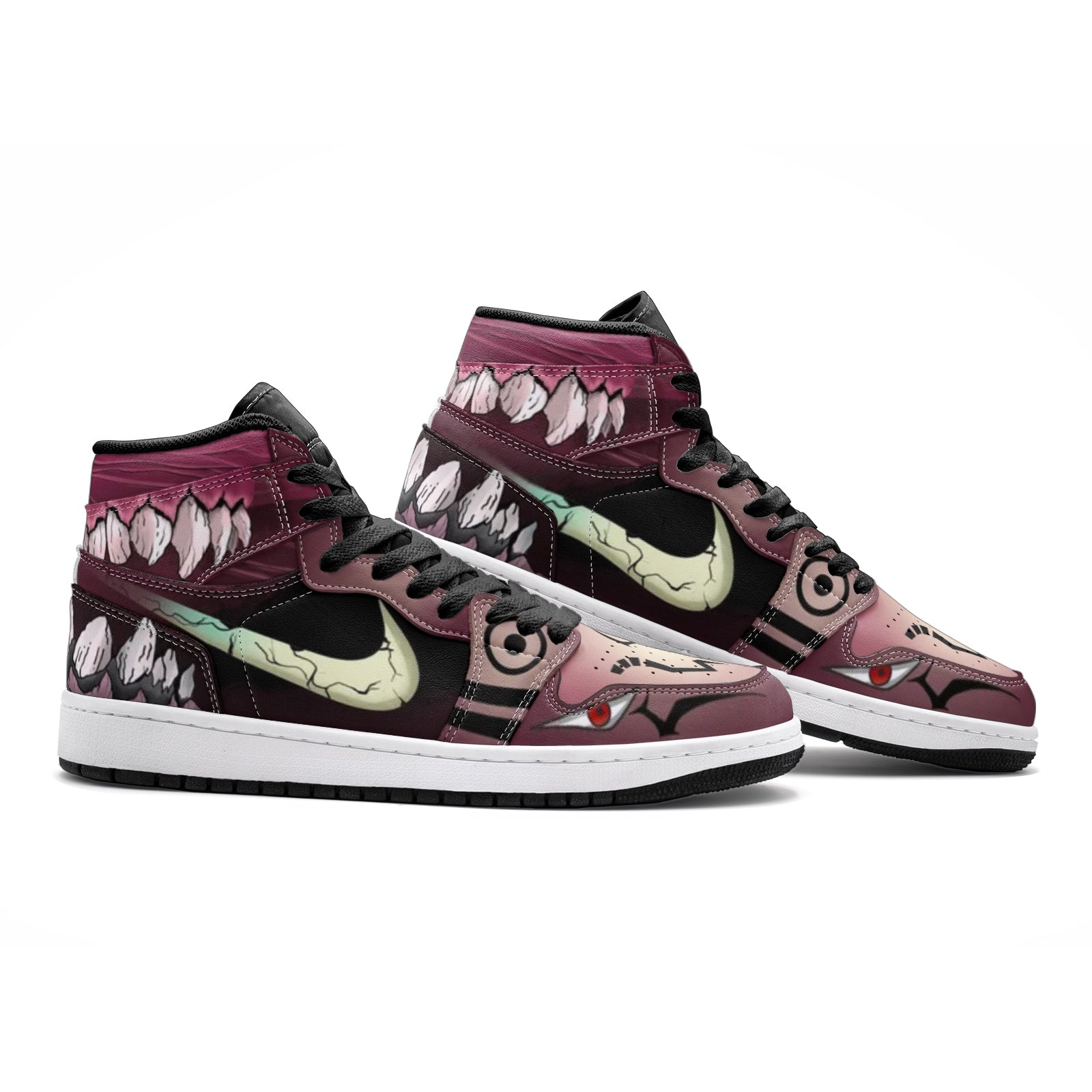 Sukuna Teeth Sorcery Fight V2 Custom Sneaker Mid 1 Basketball Shoes - Otaku Hall