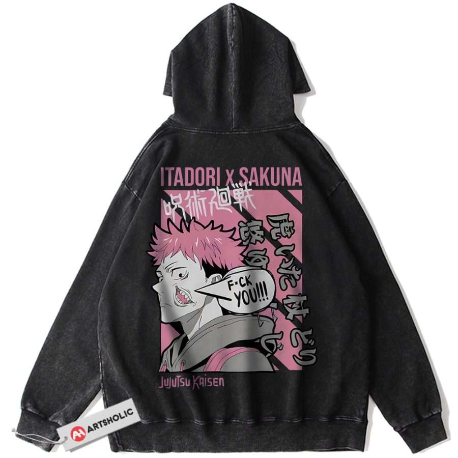 Alternative view of Sukuna x Itadori Hoodie, Jujutsu Kaisen Hoodie, Anime Hoodie, Vintage Hoodie