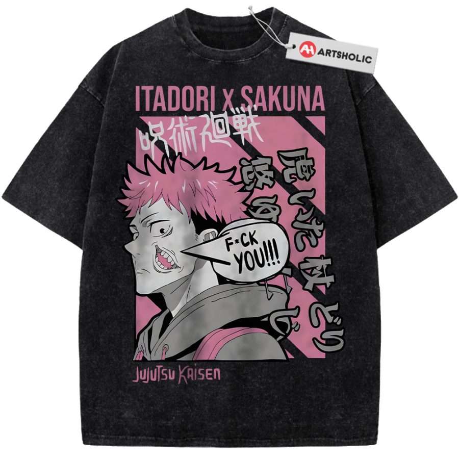 Alternative view of Sukuna x Itadori Shirt, Jujutsu Kaisen Shirt, Anime Shirt, Vintage Tee