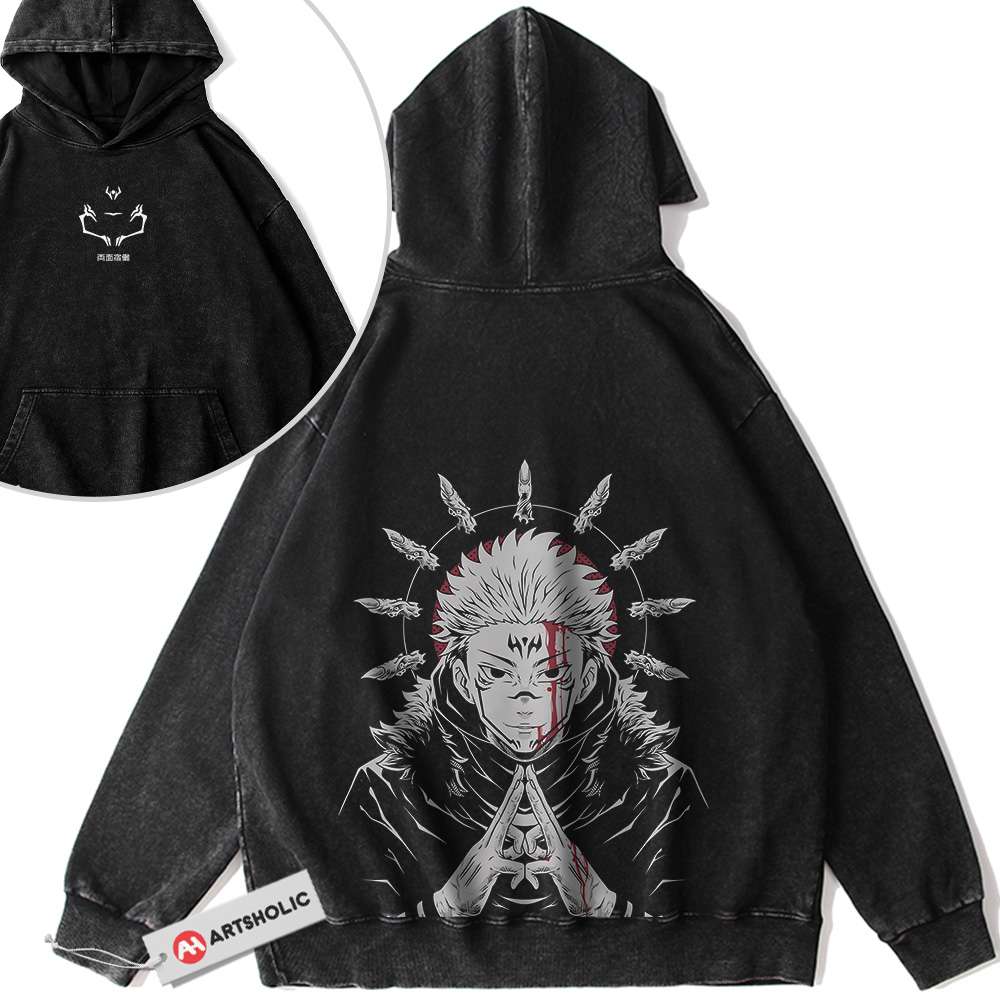 Sukuna x Yuji Itadori Hoodie, Jujutsu Kaisen Hoodie, Anime Hoodie, Vintage Hoodie 2-Sided