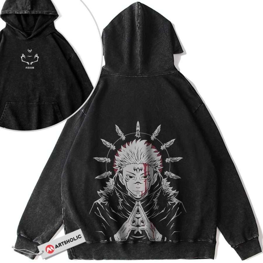 Alternative view of Sukuna x Yuji Itadori Hoodie, Jujutsu Kaisen Hoodie, Anime Hoodie, Vintage Hoodie 2-Sided