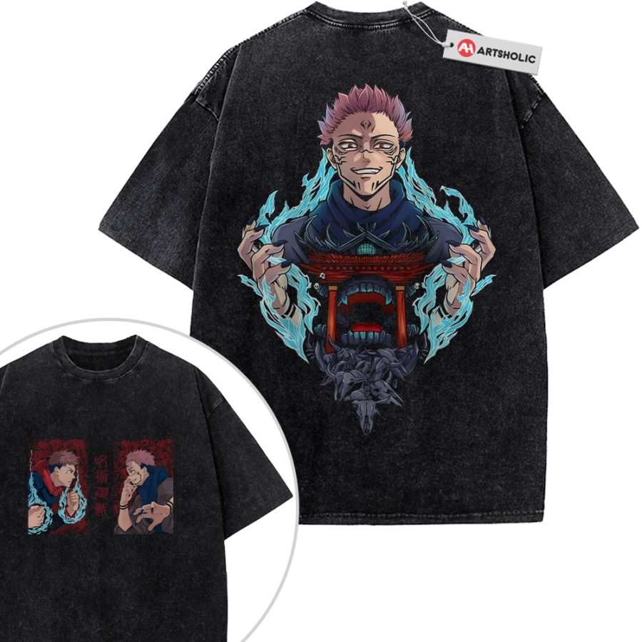 Alternative view of Sukuna x Yuji Itadori Shirt, Jujutsu Kaisen Shirt, Anime Shirt, Vintage T-Shirt 2-Sided
