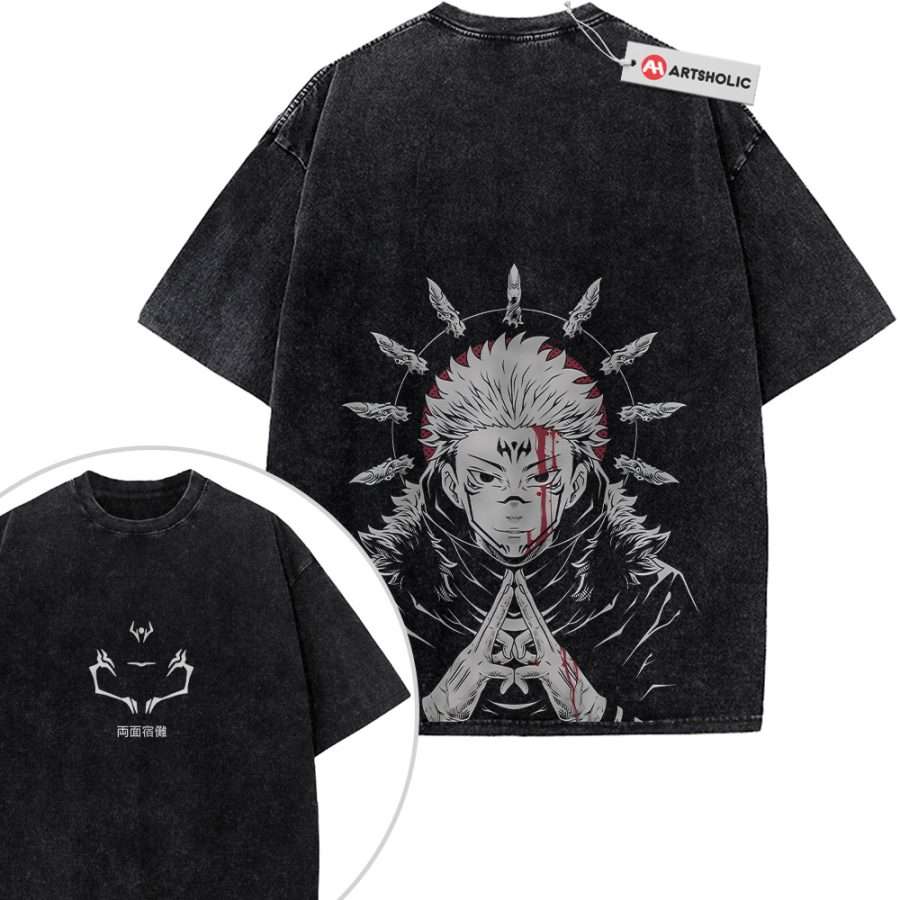 Alternative view of Sukuna x Yuji Itadori Shirt, Jujutsu Kaisen Shirt, Anime Shirt, Vintage T-Shirt 2-Sided
