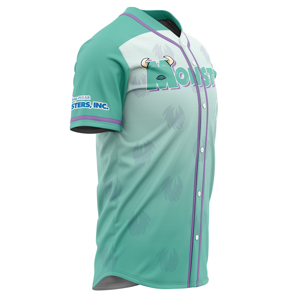 Alternative view of Sully Monsters Inc. V1 Disney Custom Baseball Jersey - Otaku Hall