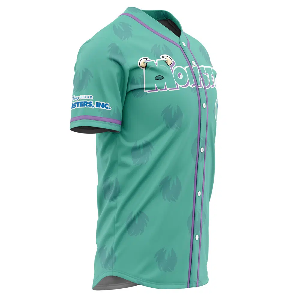 Alternative view of Sully Monsters Inc. V2 Disney Custom Baseball Jersey - Otaku Hall