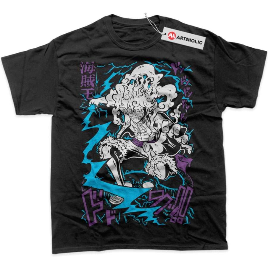 Alternative view of Sun God Nika - Monkey D Luffy Shirt, One Piece Shirt, Anime Shirt, Graphic T-Shirt