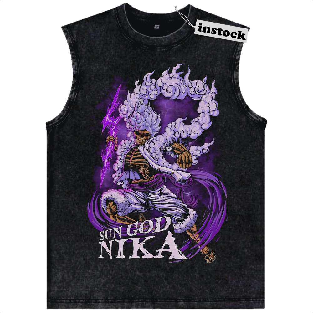 Sun God Nika - Monkey D Luffy Tank Top, One Piece Tank Top, Anime Tank Top, Vintage Tank Top