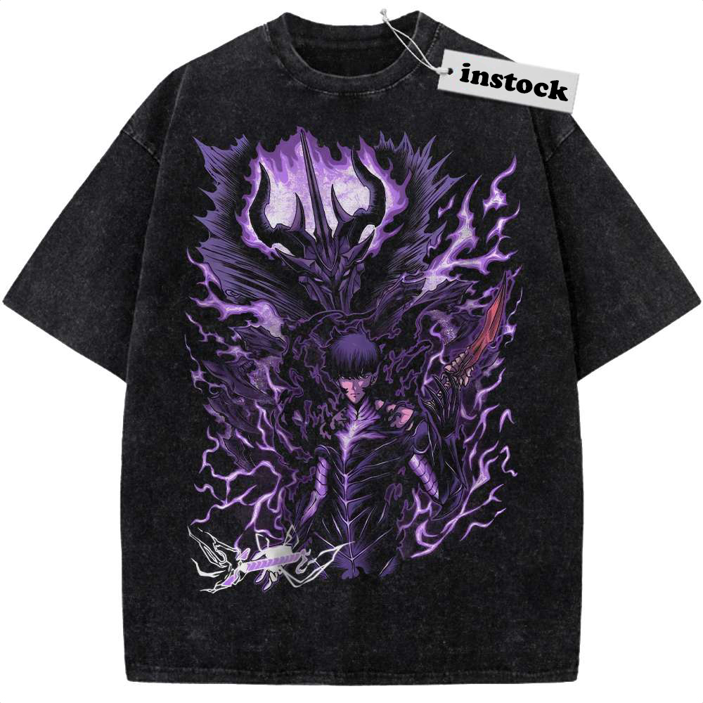 Sung Jinwoo Shirt, Solo Leveling Shirt, Anime Shirt, Vintage T-Shirt