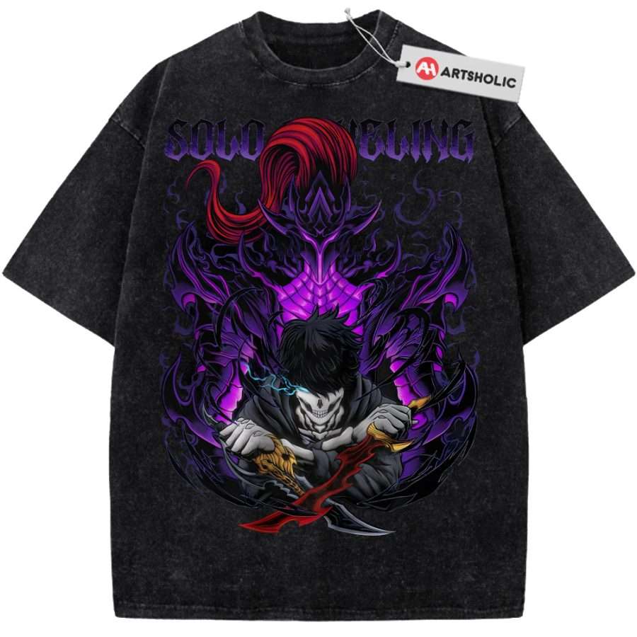 Alternative view of Sung Jinwoo Shirt, Solo Leveling Shirt, Anime Shirt, Vintage Tee