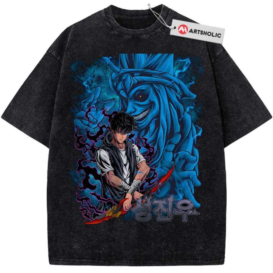 Alternative view of Sung Jinwoo Shirt, Statue of God Shirt, Solo Leveling Shirt, Anime Shirt, Vintage Tee