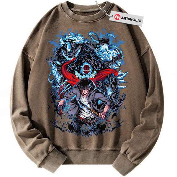 Alternative view of Sung Jinwoo Sweatshirt, Solo Leveling Sweatshirt, Anime Sweatshirt, Vintage Sweater