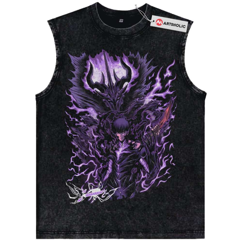 Sung Jinwoo Tank Top, Solo Leveling Tank Top, Anime Tank Top, Vintage Tank Top