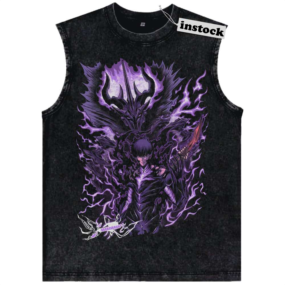 Sung Jinwoo Tank Top, Solo Leveling Tank Top, Anime Tank Top, Vintage Tank Top
