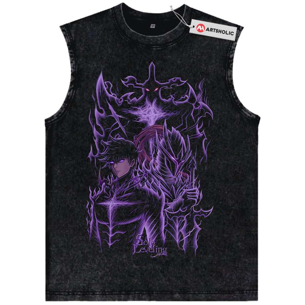 Sung Jinwoo Tank Top, Solo Leveling Tank Top, Anime Tank Top, Vintage Tank Top