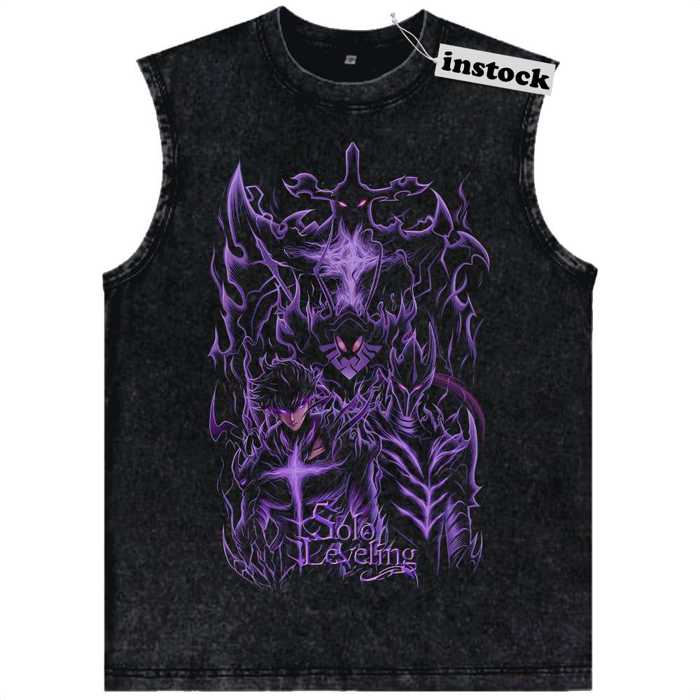 Sung Jinwoo Tank Top, Solo Leveling Tank Top, Anime Tank Top, Vintage Tank Top