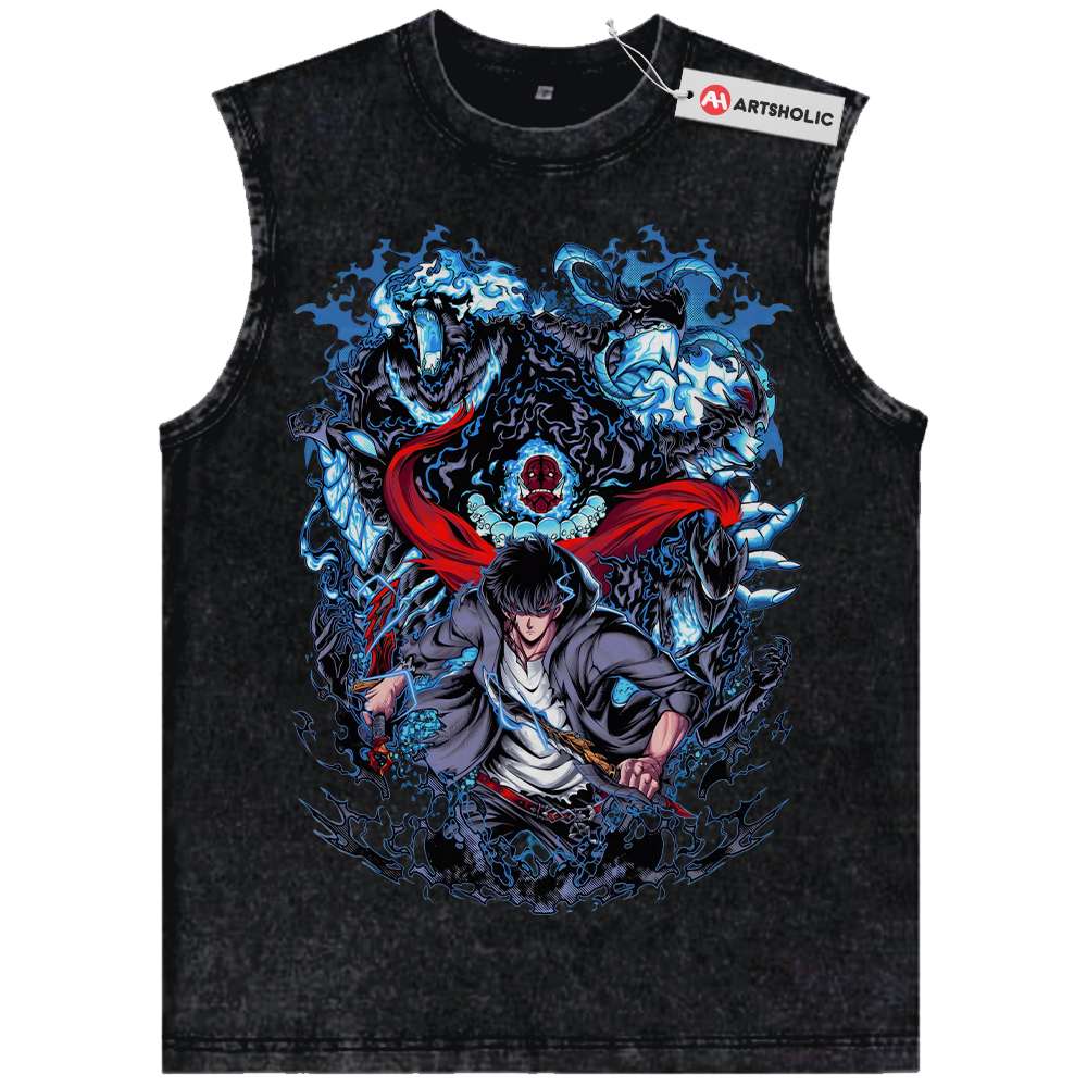 Sung Jinwoo Tank Top, Solo Leveling Tank Top, Anime Tank Top, Vintage Tank Top