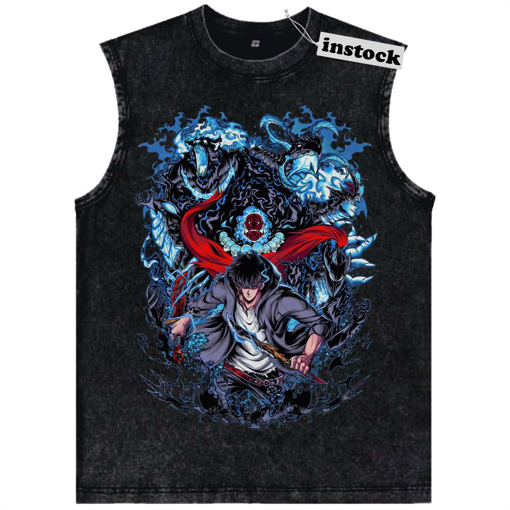 Sung Jinwoo Tank Top, Solo Leveling Tank Top, Anime Tank Top, Vintage Tank Top