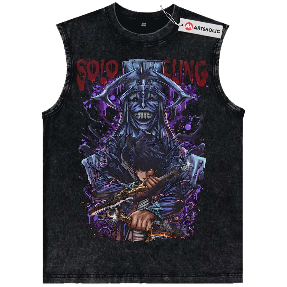 Sung Jinwoo Tank Top, Statue of God Tank Top, Solo Leveling Tank Top, Anime Tank Top, Vintage Tank Top