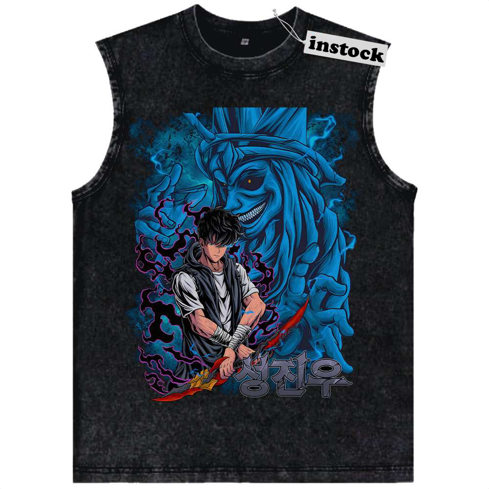 Sung Jinwoo Tank Top, Statue of God Tank Top, Solo Leveling Tank Top, Anime Tank Top, Vintage Tank Top