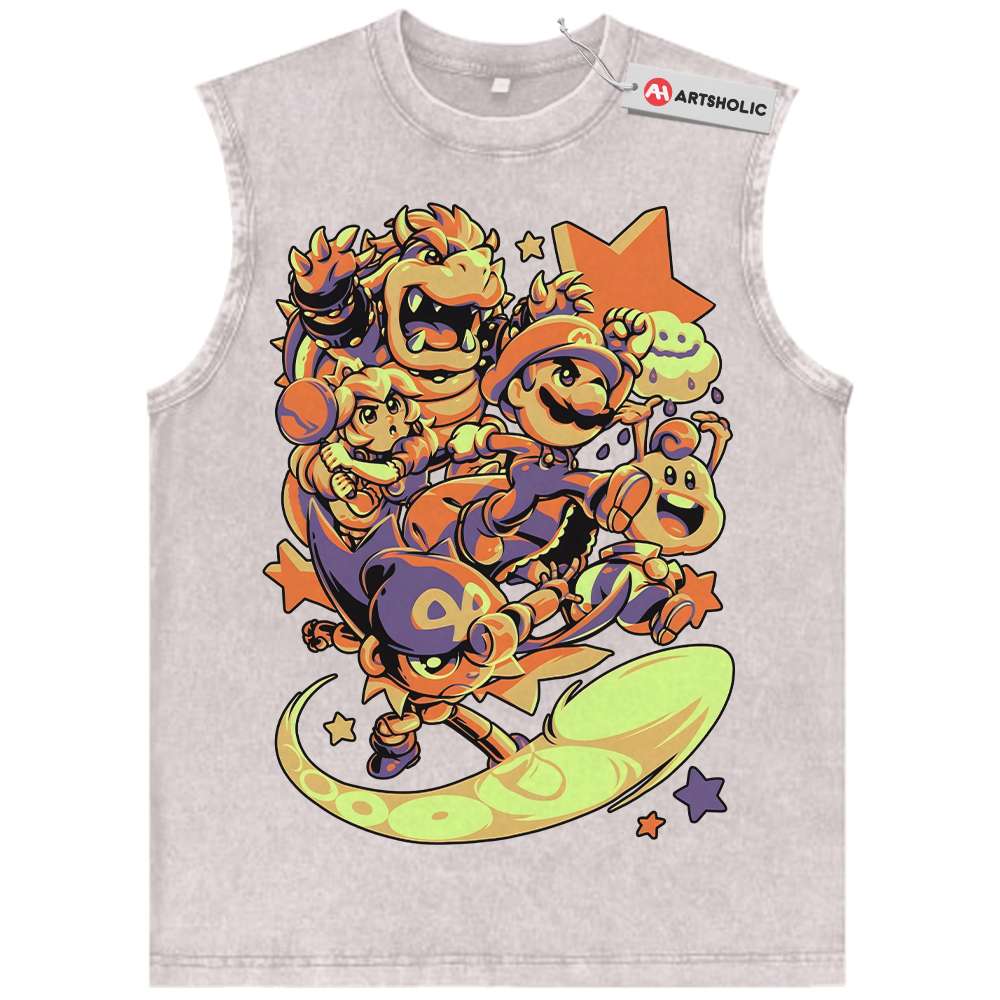 Alternative view of Super Mario Bros Tank Top, Game Tank Top, Vintage Tank Top