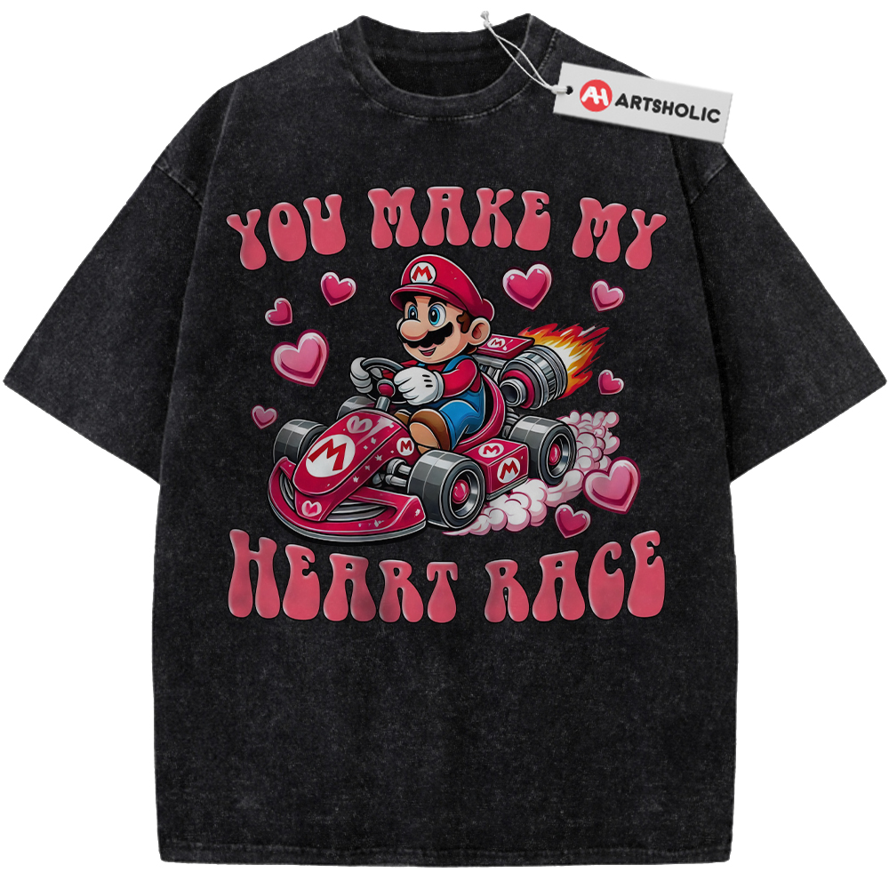 Alternative view of Super Mario Shirt, Valentine's Day Shirt, Game Shirt, Vintage Tee