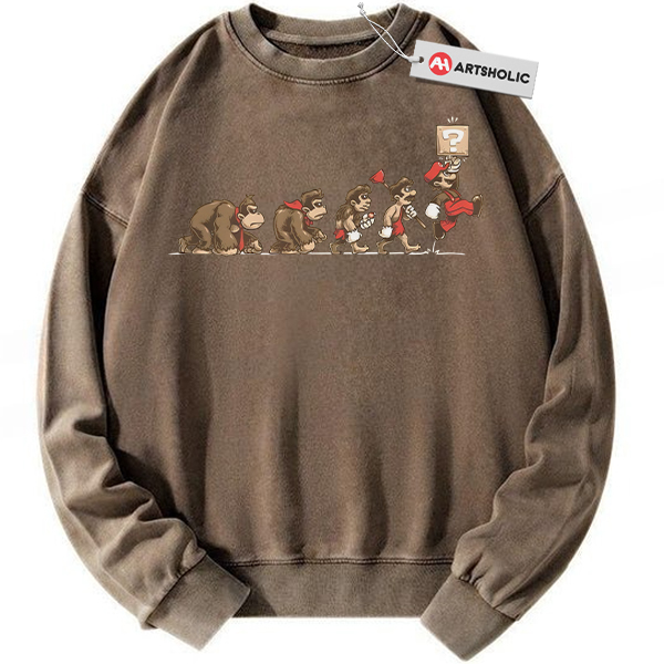 Alternative view of Super Mario Sweatshirt, Game Sweatshirt, Vintage Sweatshirt