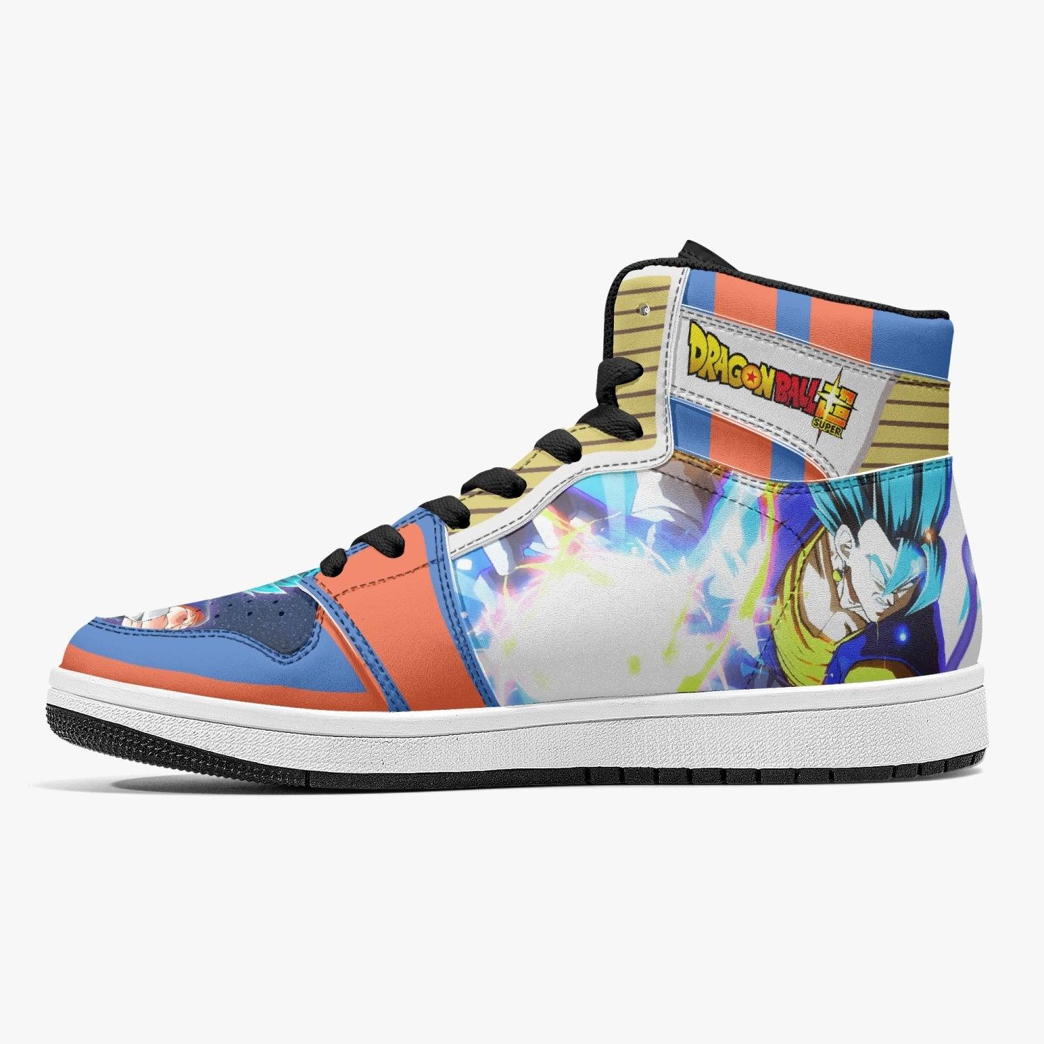 Alternative view of Super Saiyan Blue Vegito Dragon Ball Super Custom Sneaker Mid 1 Basketball Shoes - Otaku Hall