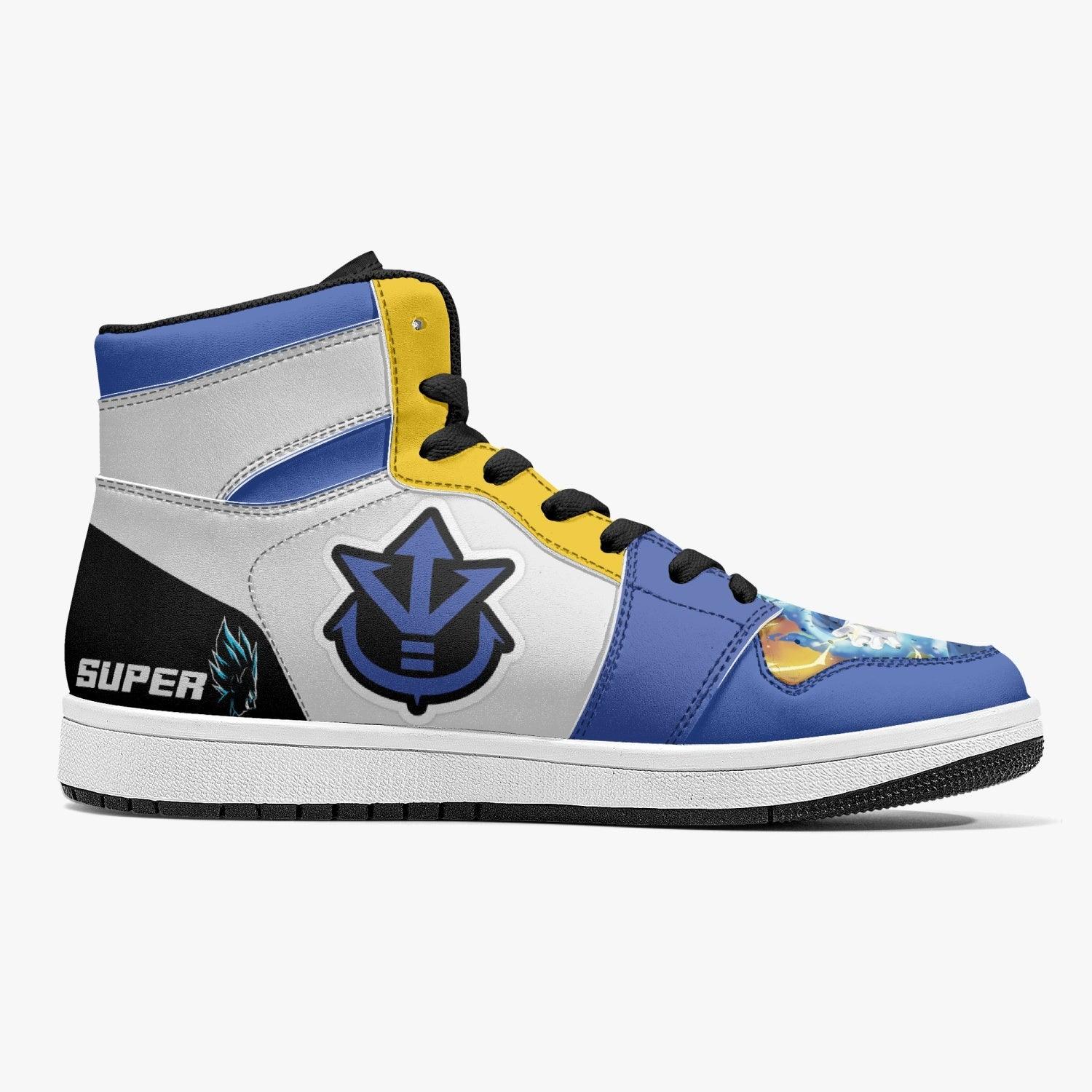 Alternative view of Super Saiyan Vegeta Dragon Ball Z Custom Sneaker Mid 1 Basketball Shoes - Otaku Hall