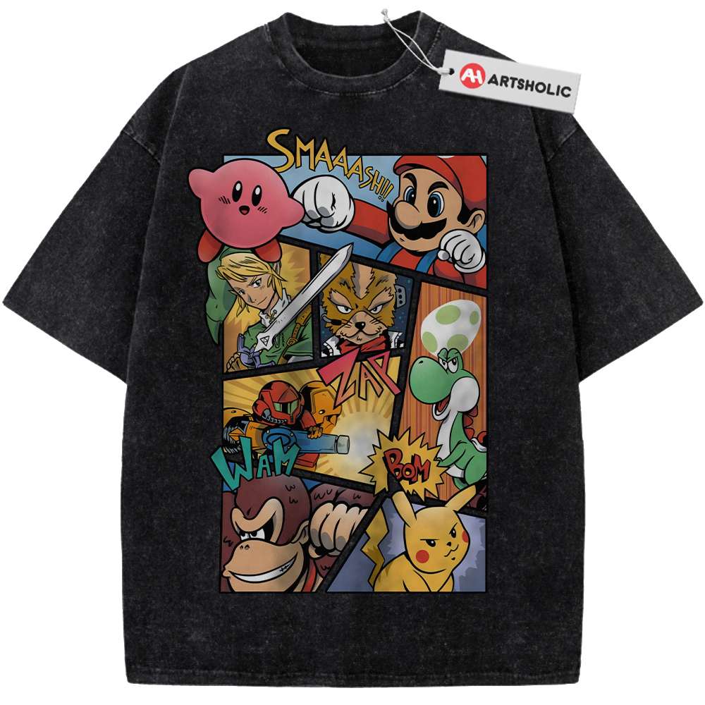 Alternative view of Super Smash Bros Shirt, Nintendo Shirt, Game Shirt, Vintage Tee