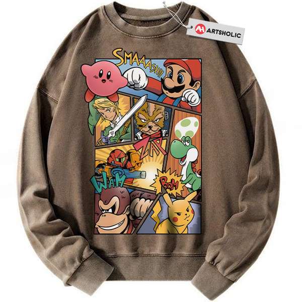 Alternative view of Super Smash Bros Sweatshirt, Game Sweatshirt, Vintage Sweater