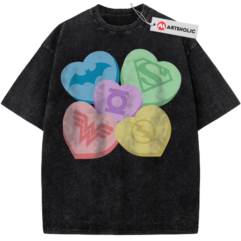 Alternative view of Superman Shirt, Wonder Woman Shirt, The Flash Shirt, Batman Shirt, Green Lantern Shirt, Valentine's Day Shirt, Comic Shirt, Vintage Tee