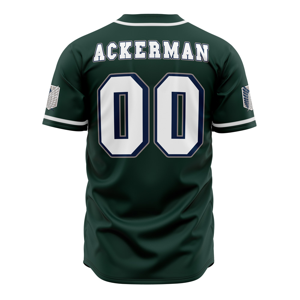 Alternative view of Survey Corps Ackerman Attack on Titan Custom Baseball Jersey - Otaku Hall