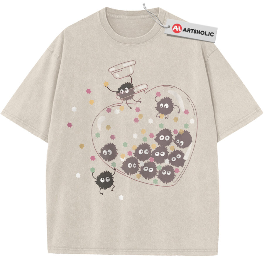 Alternative view of Susuwatari Shirt, My Neighbor Totoro Shirt, Spirited Away Shirt, Valentine's Day Shirt, Anime Shirt, Vintage Tee